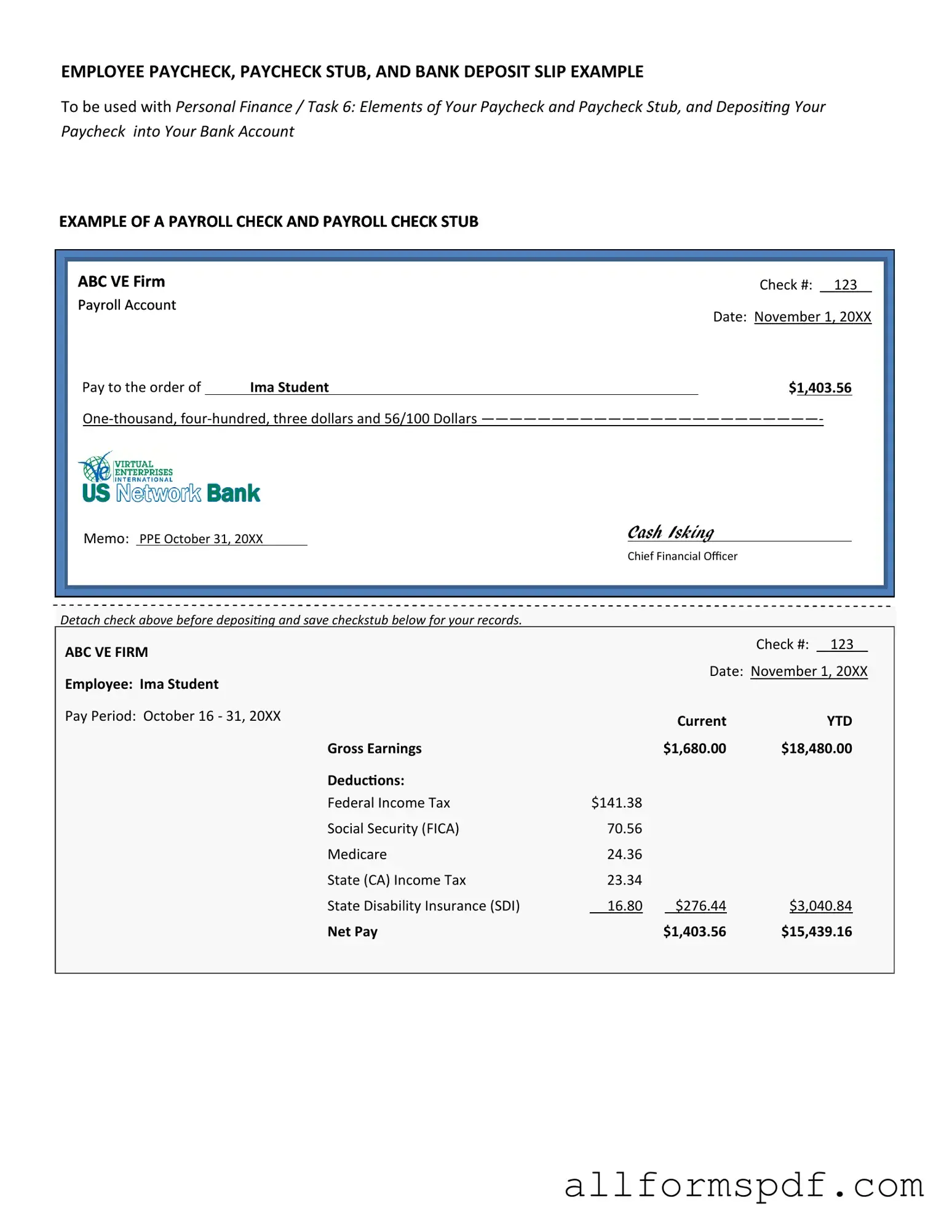 Fill Out Your Payroll Check Form