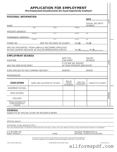 Fill Out Your Employment Application Pdf Form