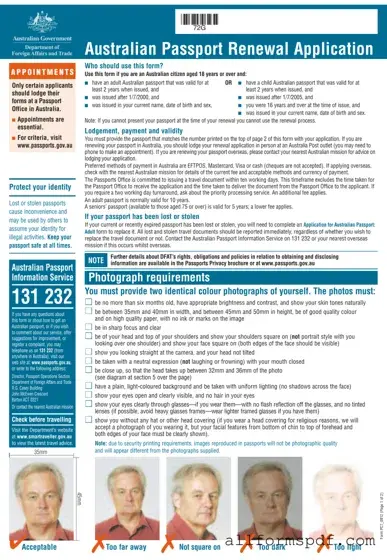 Fill Out Your Australian Passport Renewal Form