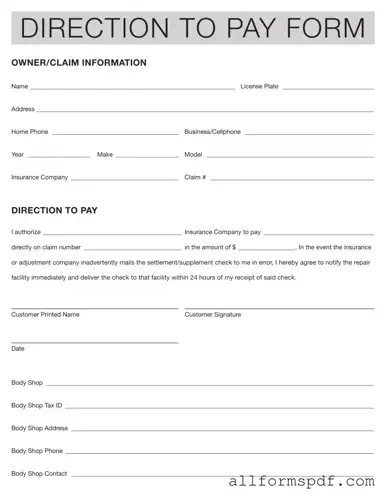 Fill Out Your Authorization And Direction Pay Form