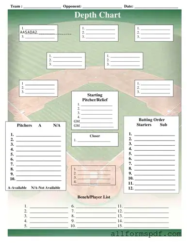 Fill Out Your Baseball Field Lineup Form