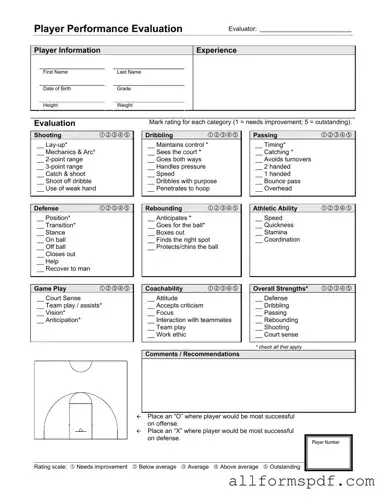 Fill Out Your Basketball Evaluation Form
