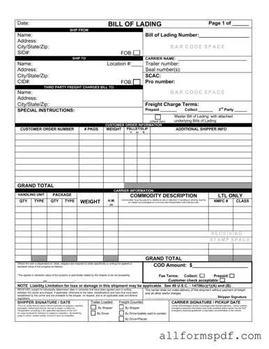 Fill Out Your Bill of Lading with a Supplement Form