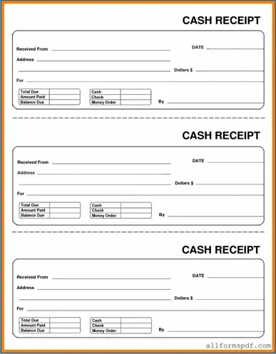 Fill Out Your Cash Receipt Form