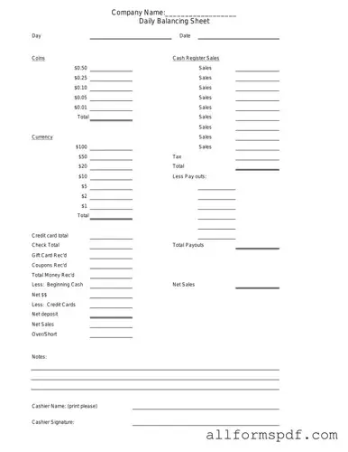 Fill Out Your Cash Drawer Count Sheet Form