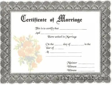 Fill Out Your Marriage Certificate Form