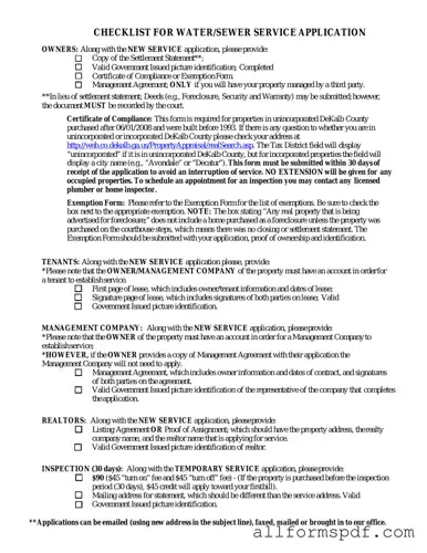 Fill Out Your Dekalb County Water Application Form