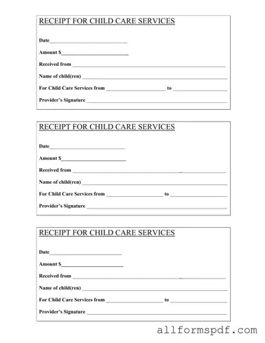 Fill Out Your Childcare Receipt Form