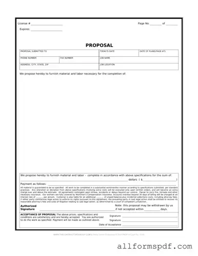 Fill Out Your Construction proposal form Form