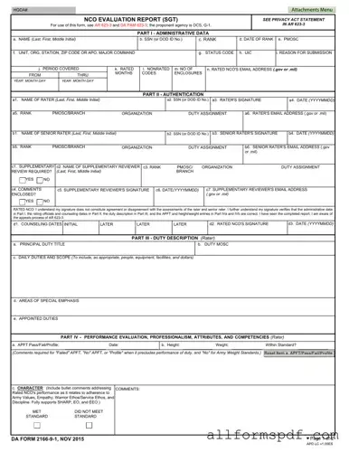 Fill Out Your Da 2166 9 1 Form