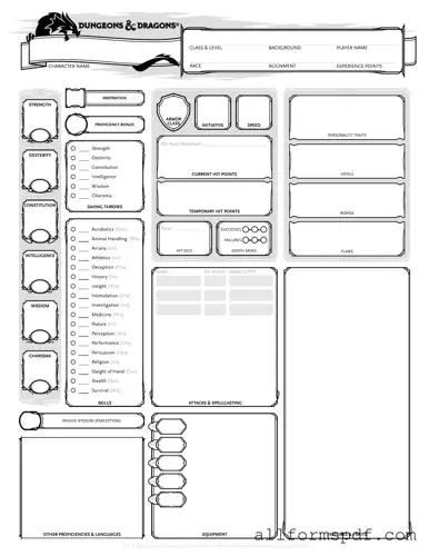 Fill Out Your Dnd Character Sheet Form