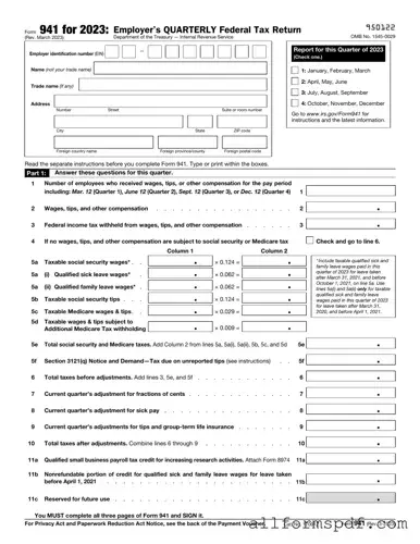 Fill Out Your IRS 941 Form