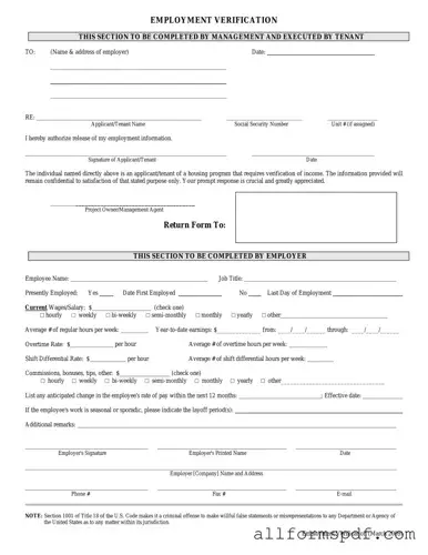 Fill Out Your Employment verification form Form