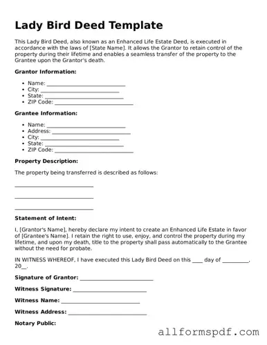 Printable Lady Bird Deed Form