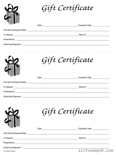 Fill Out Your Gift Certificate Form