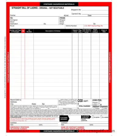 Fill Out Your Hazard Bill Of Ladden Form