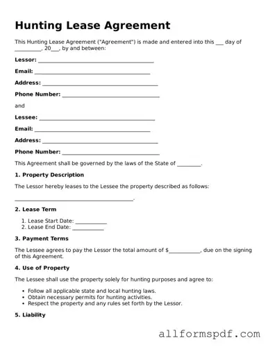 Printable Hunting Lease Agreement Form