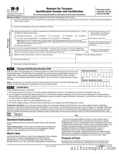 Fill Out Your IRS W-9 Form
