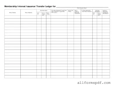 Fill Out Your Membership Ledger Form