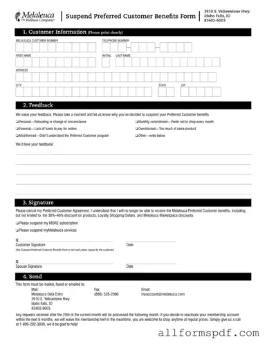 Fill Out Your Melaleuca Cancellation Form