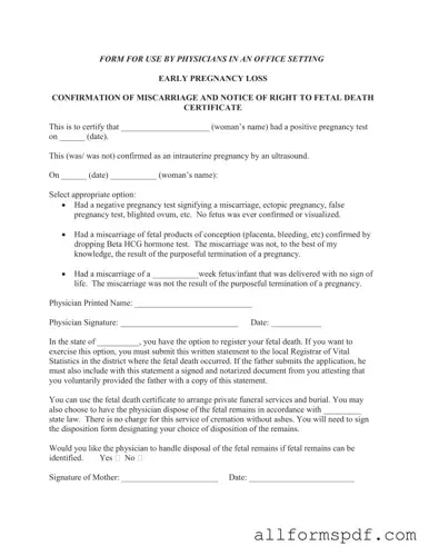 Fill Out Your Miscarriage Discharge Paper Form