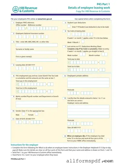Fill Out Your P 45 It Form