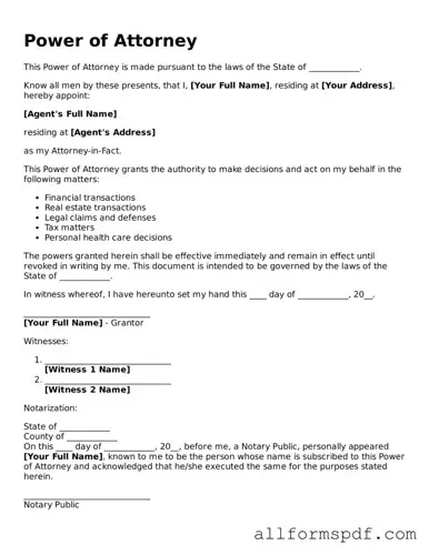 Printable Power of Attorney Form