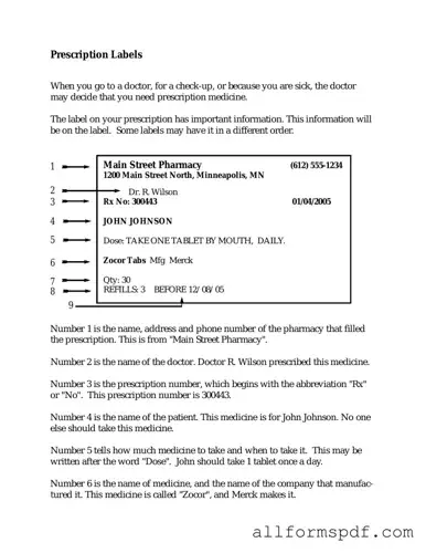 Fill Out Your Prescription Label Form