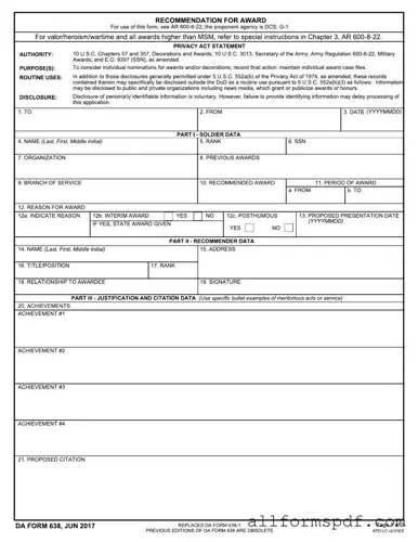 Fill Out Your Da 638 Form