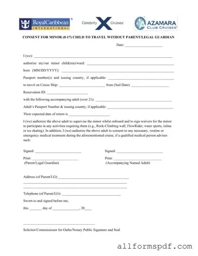 Fill Out Your Royal Caribbean Parental Consent Form