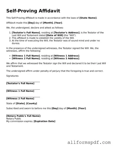 Printable Self-Proving Affidavit Form