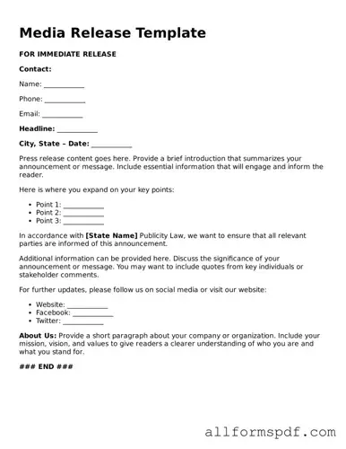 Printable Media Release Form