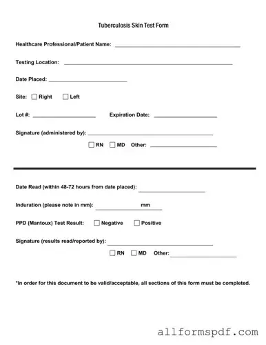Fill Out Your Tb Test Form