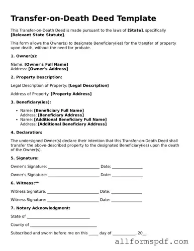 Printable Transfer-on-Death Deed Form