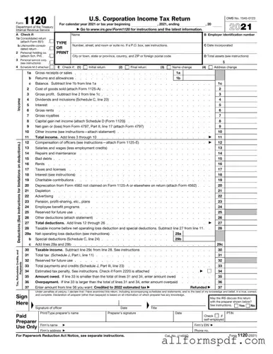 Fill Out Your IRS 1120 Form