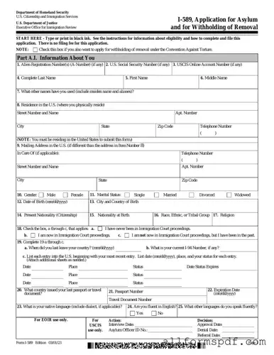 Fill Out Your USCIS I-589 Form
