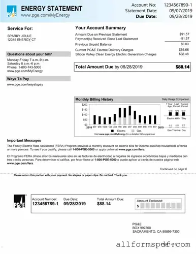 Fill Out Your Utility Bill Form