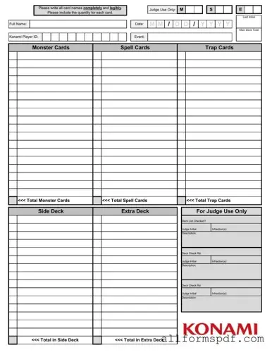 Fill Out Your Konami Decklist Form