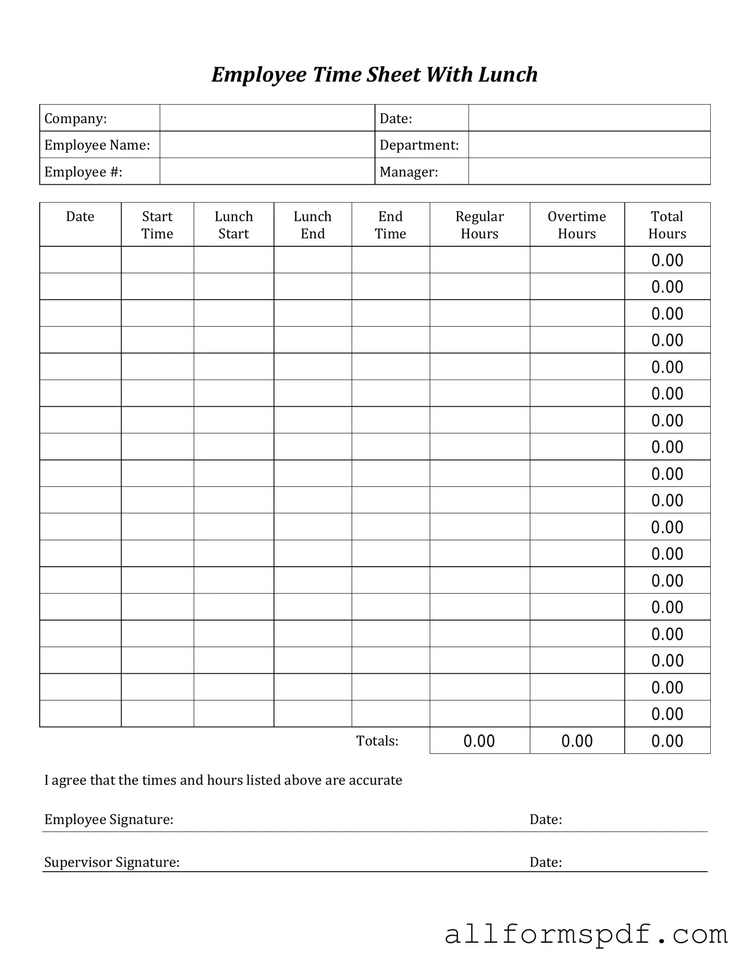 Fill Out Your Time Card Form